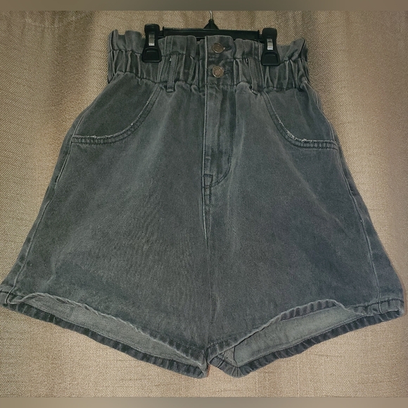 Vervet Flying Monkey Ruffle High Waist Black Faded Jean shorts SZ S - Picture 1 of 6